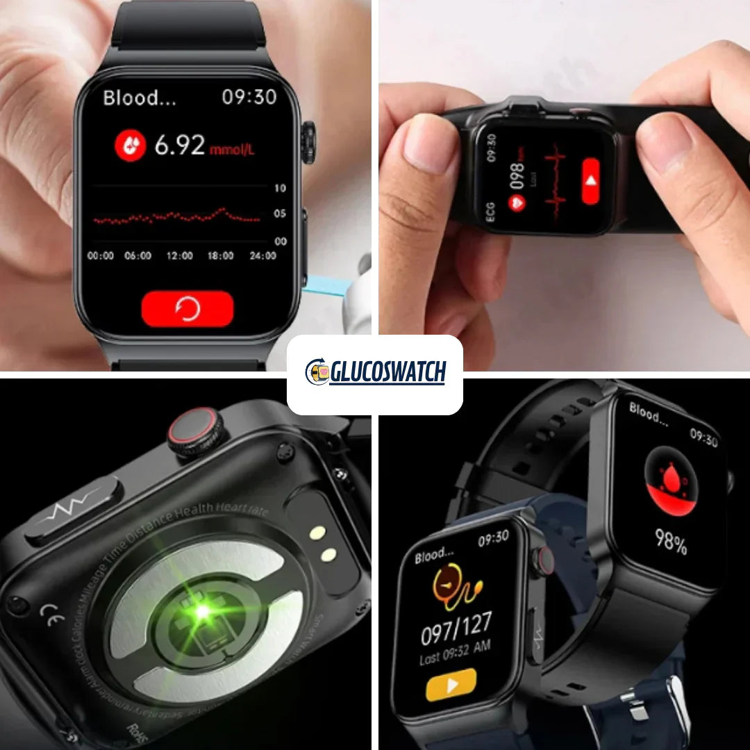GLUCOWATCH - Reloj inteligente de monitoreo de glucosa, presión arterial y colesterol, no invasivo y de alta precisión.