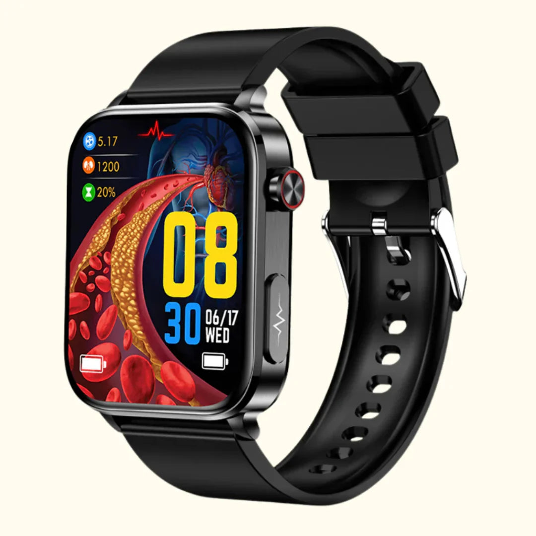 GLUCOWATCH - Reloj inteligente de monitoreo de glucosa, presión arterial y colesterol, no invasivo y de alta precisión.