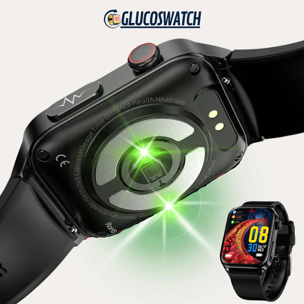 GLUCOWATCH - Reloj inteligente de monitoreo de glucosa, presión arterial y colesterol, no invasivo y de alta precisión.